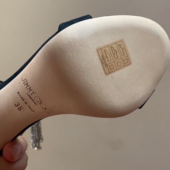 MOVING SALE 🔥🔥NWT Jimmy Choo Viola Suede Crystal Tassel Sandals - Picture 12 of 14